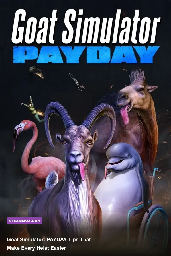 Goat Simulator PAYDAY goats preparing a chaotic heist in the city