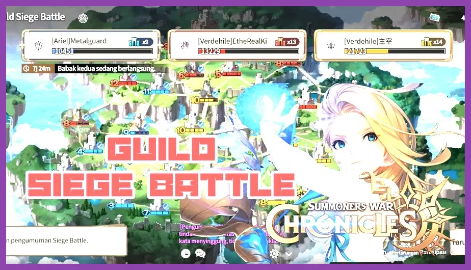 Summoners War Guild Siege UI and gameplay