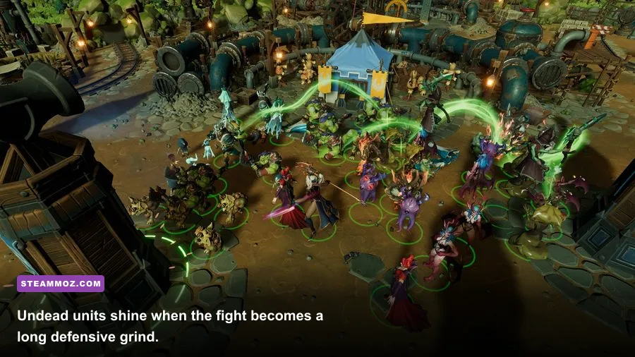 Dungeons 4 Undead forces defending dungeon rooms against invading heroes