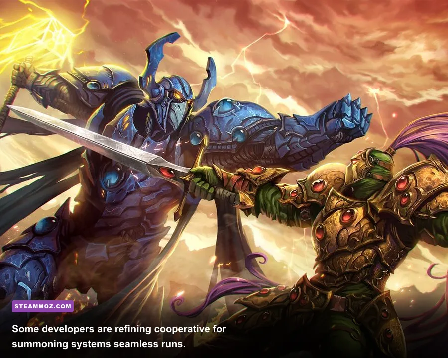 Cooperative summon helping a player defeat a difficult boss