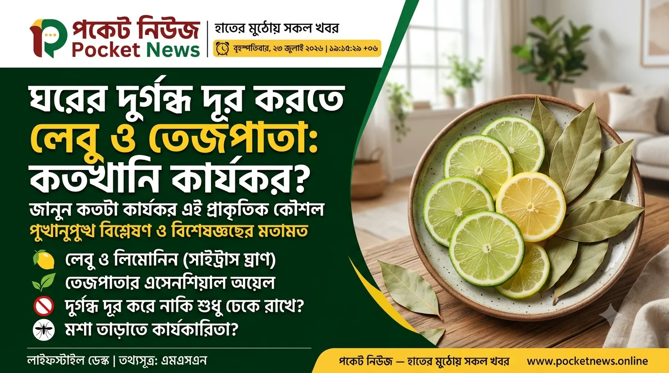 একটি লেবু আর কয়েকটি তেজপাতাই কি ঘরের দুর্গন্ধ দূর করতে পারে? জানুন কতটা কার্যকর এই প্রাকৃতিক কৌশল একটি লেবু আর কয়েকটি তেজপাতাই কি ঘরের দুর্গন্ধ দূর করতে পারে? জানুন কতটা কার্যকর এই প্রাকৃতিক কৌশল