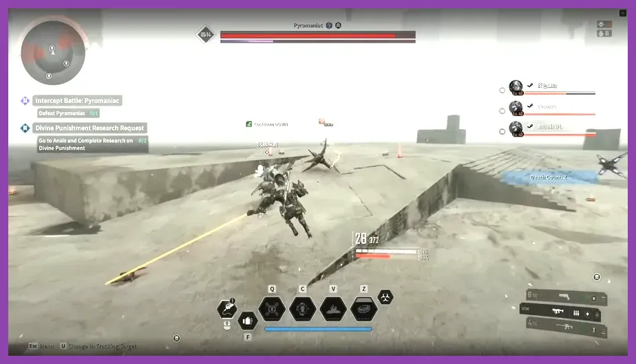 Using grappling hook in The First Descendant