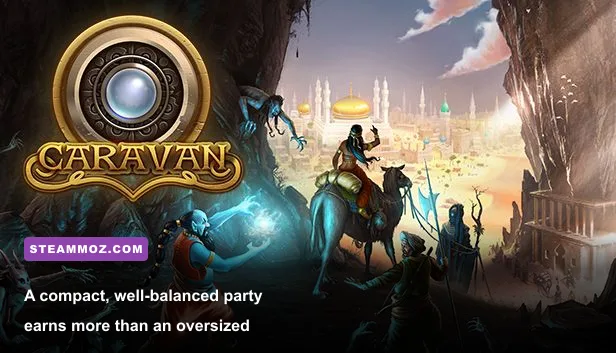 Caravan game companion management screen showing party members and stats