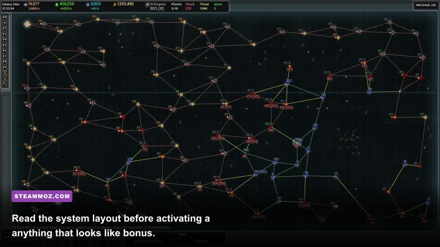 AI War 2 star system containing command station and data center structures