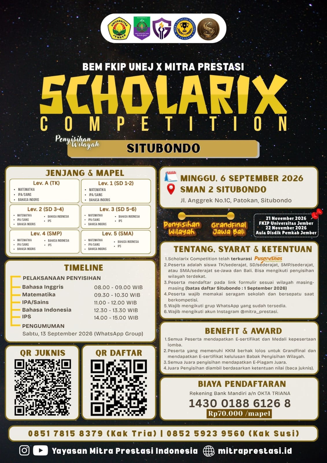 Poster Lomba Scholarix Competition Penyisihan Wilayah Situbondo
