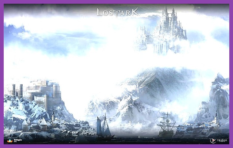 Lost Ark massive open world city with vibrant lighting