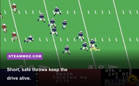 Quarterback throwing a pass in 4th & Inches