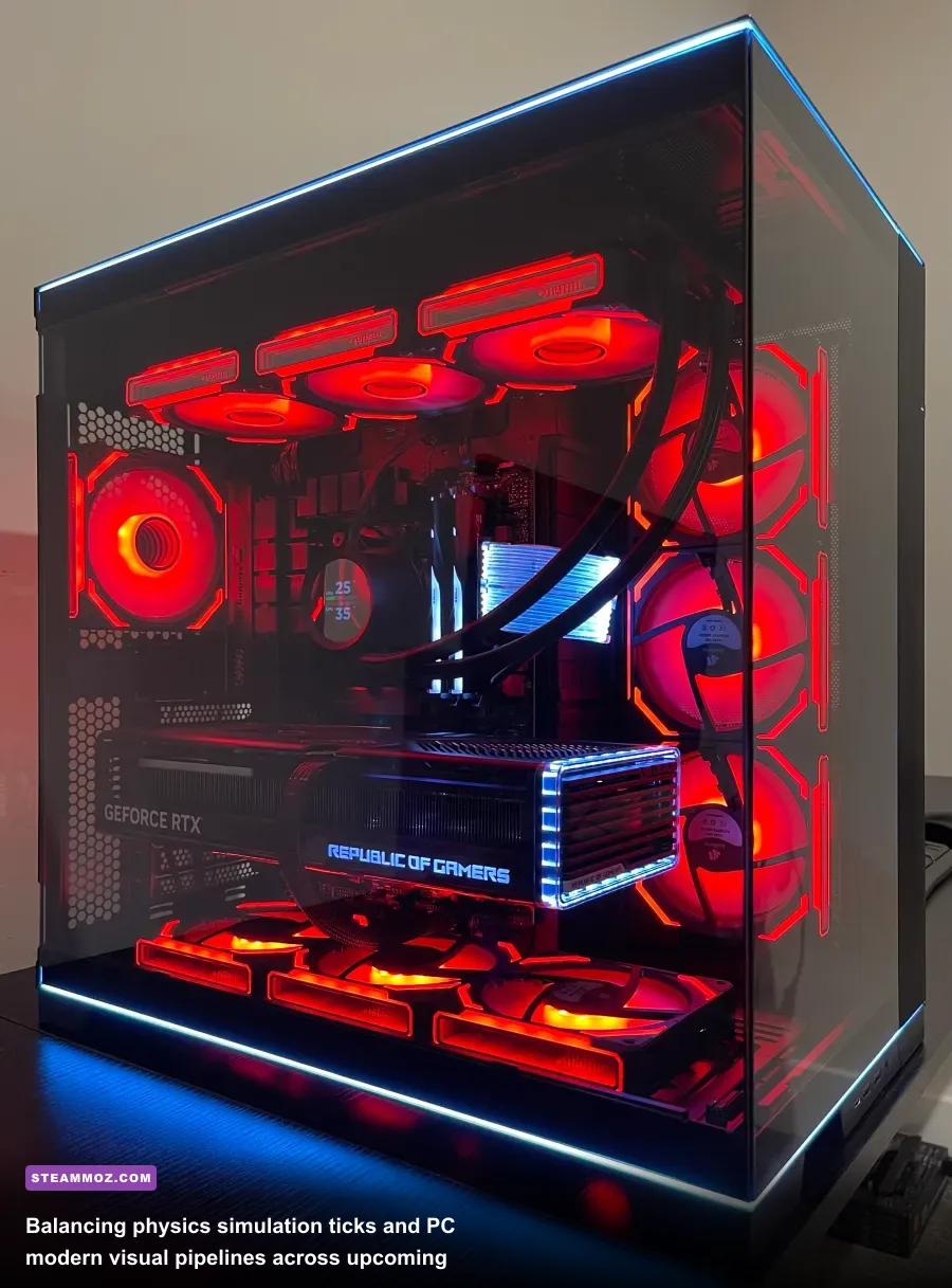 Modern gaming PC setup running high-refresh tactical indie simulations