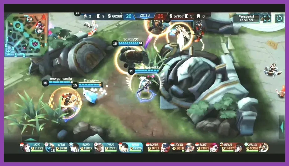Mobile Legends hero clearing minion waves in gold lane