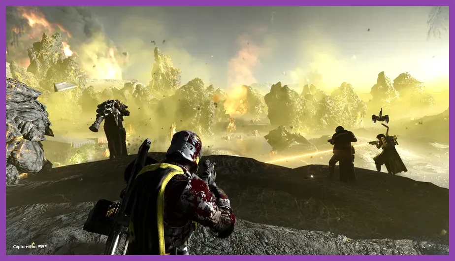 Helldivers 2 action combat suitable for ROG Ally performance profiles