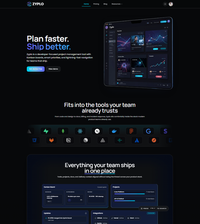 Zyplo - Team Workspace & Resource Management Platform