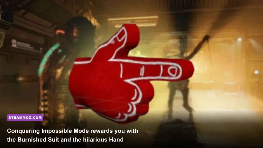 Isaac Clarke aiming the red Hand Cannon foam finger in Dead Space Remake