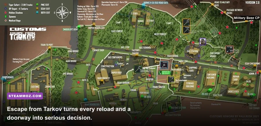 Escape from Tarkov PMC fighting across the Customs map