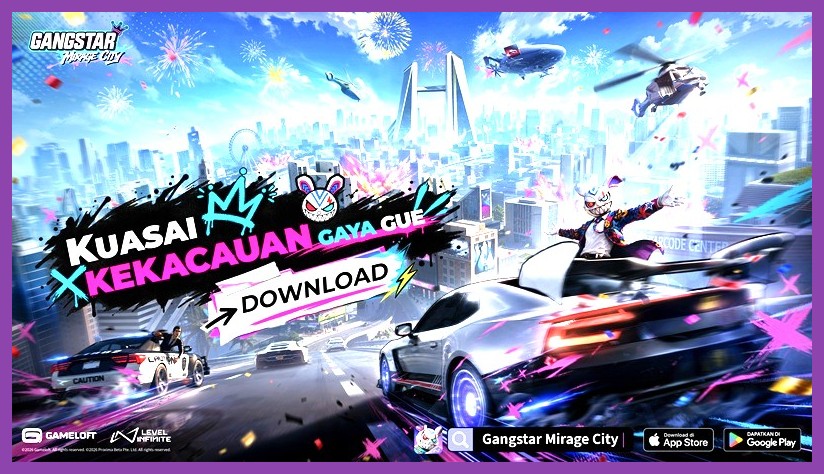 The sprawling cyberpunk metropolis of Rooklyn in Gangstar Mirage City
