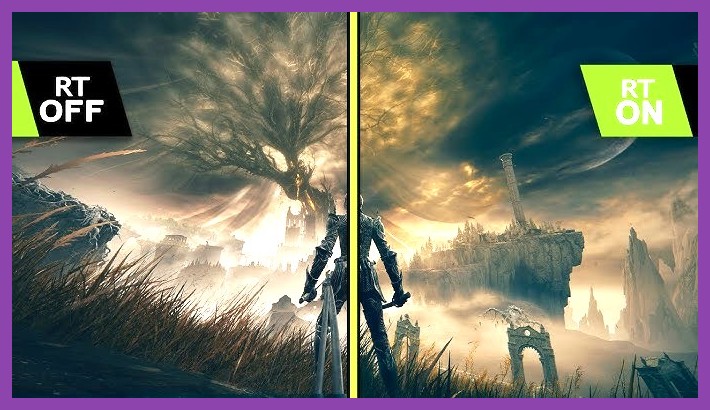 Ray tracing on vs off comparison in Elden Ring