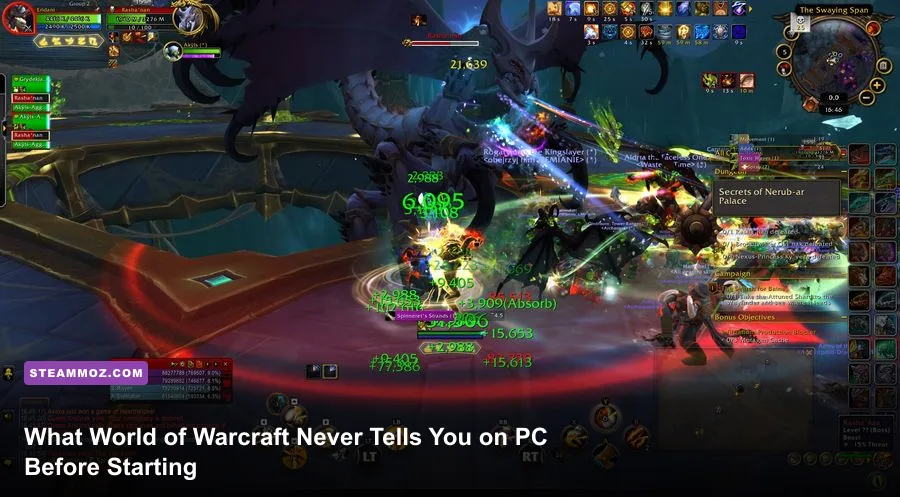 World of Warcraft PC gameplay featuring a high-end raid encounter
