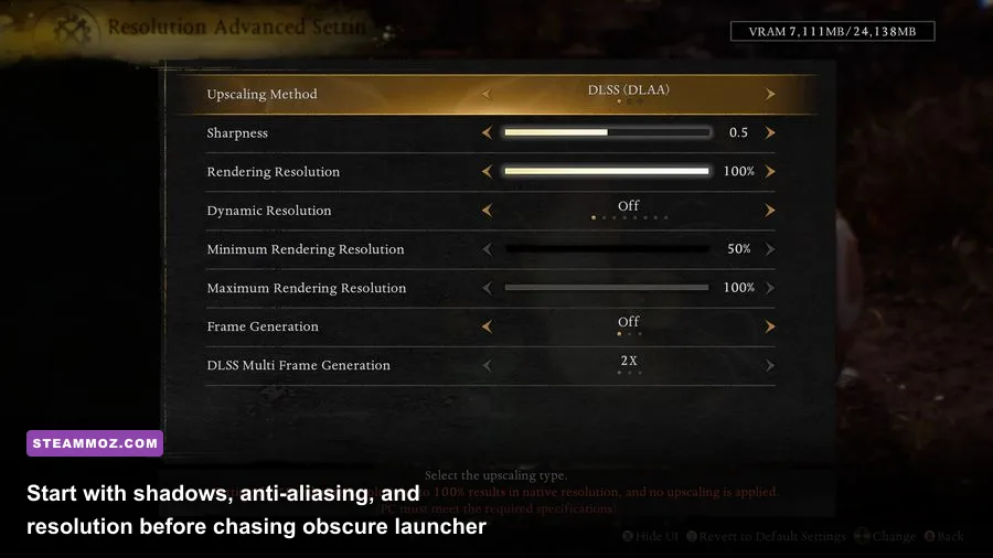 Dungeon Siege 3 PC graphics settings menu showing shadows and anti-aliasing options