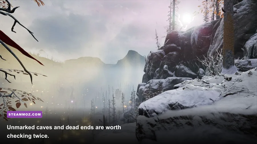 An icy cave secret location in Chionophile