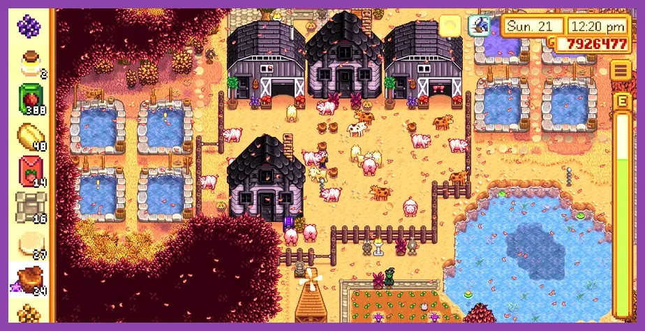 Managing crops on a farm in Stardew Valley Mobile