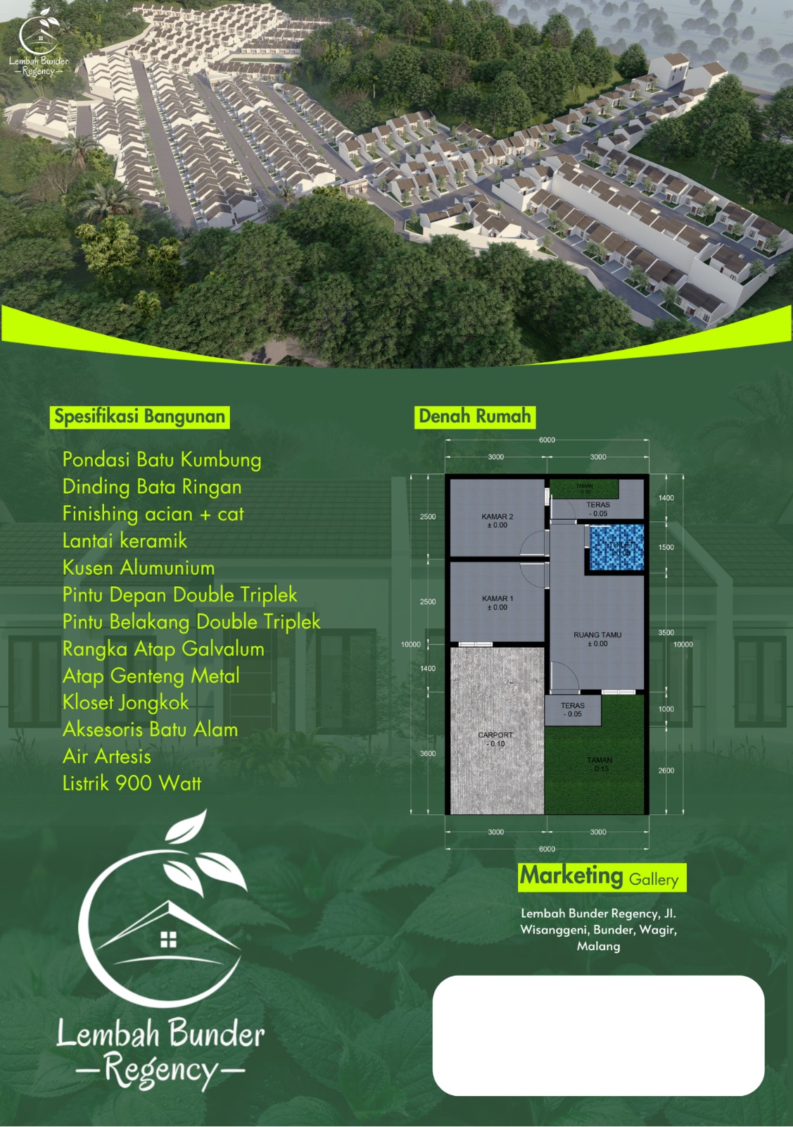 Rumah Subsidi di Wagir Malang, Promo DP Diangsur 4 Tahun