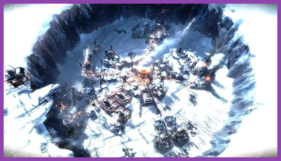 Snowy survival landscape in Frostpunk 2