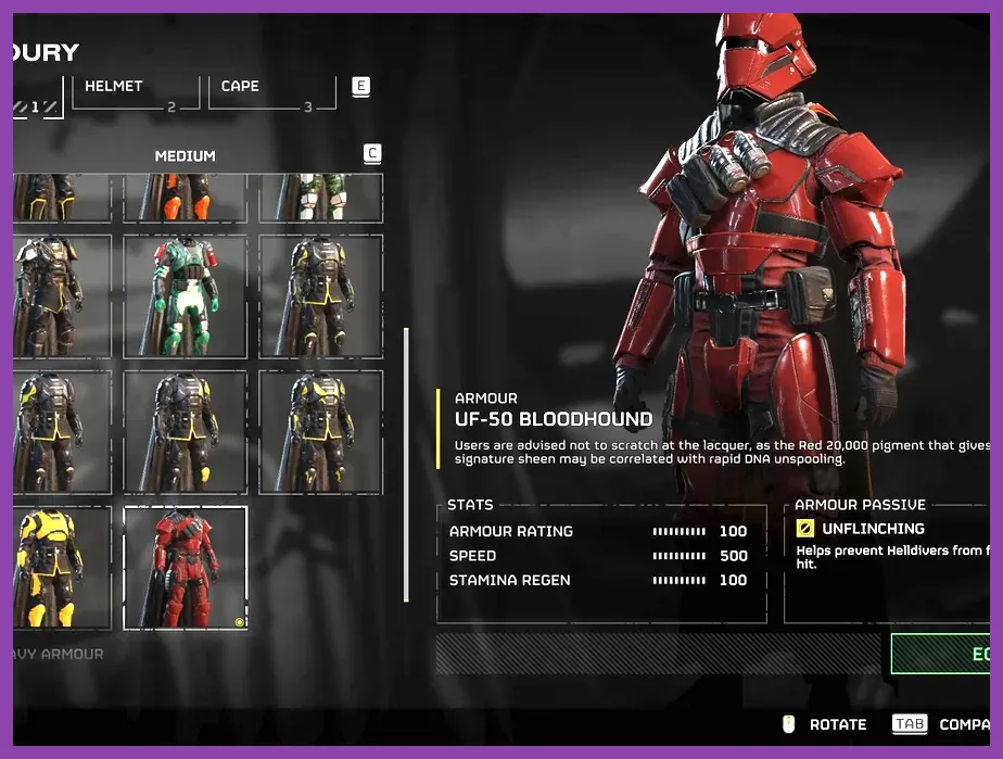 HellDivers 2 Vanguard Armor with thick plating and shoulder guards