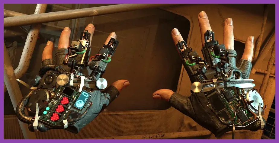 Catching resin mid-air with gravity gloves in Half-Life Alyx