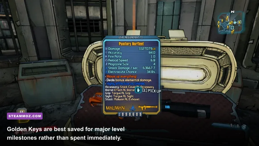 Borderlands 2 Sanctuary Golden Chest opened with rare loot