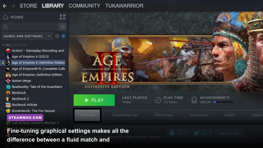 Graphics settings menu in Age of Empires 2 Definitive Edition showing display options
