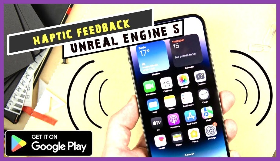 Gameplay showing haptic feedback effects on a mobile device