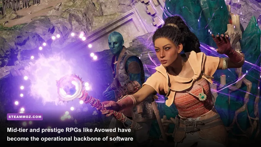 First-person perspective magic and sword combat in Obsidian's Avowed