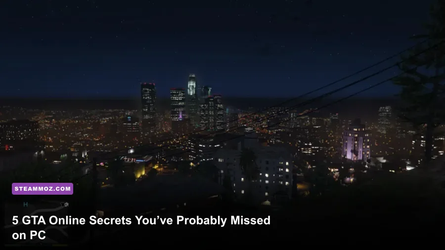 GTA Online PC player exploring a hidden Los Santos location at night