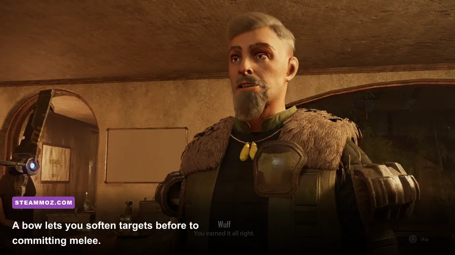 Jax using a bow against an enemy in ELEX II
