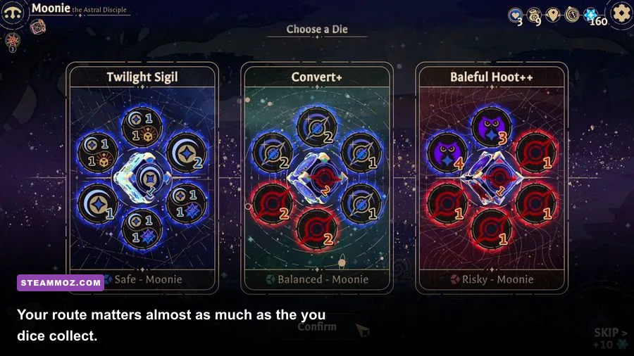 Astrea Six-Sided Oracles run map with Oracle and node choices