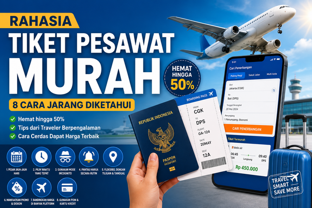 Rahasia Dapat Tiket Pesawat Murah: 8 Cara yang Jarang Diketahui (Update 2024)