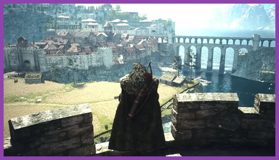 The bustling city of Vernworth in Dragon's Dogma 2 where CPU performance drops occur