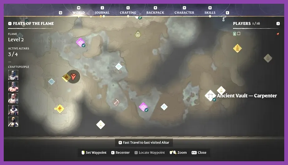 Enshrouded Carpenter rescue location