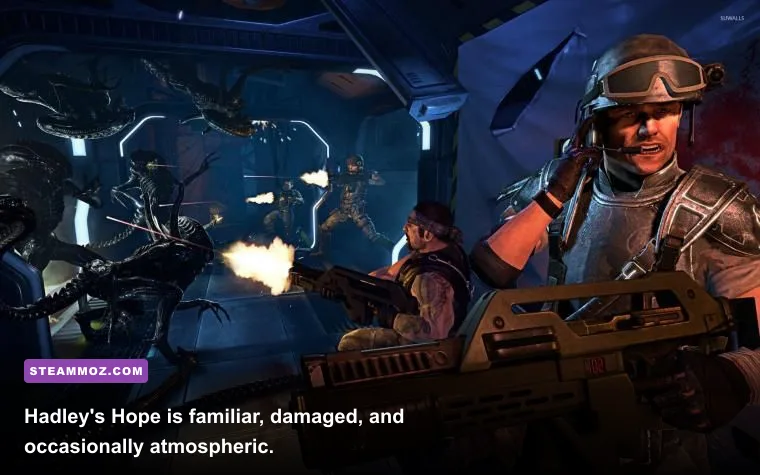 Hadley's Hope colony overrun by Xenomorphs in Aliens Colonial Marines
