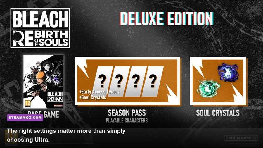 BLEACH Rebirth of Souls PC graphics settings menu