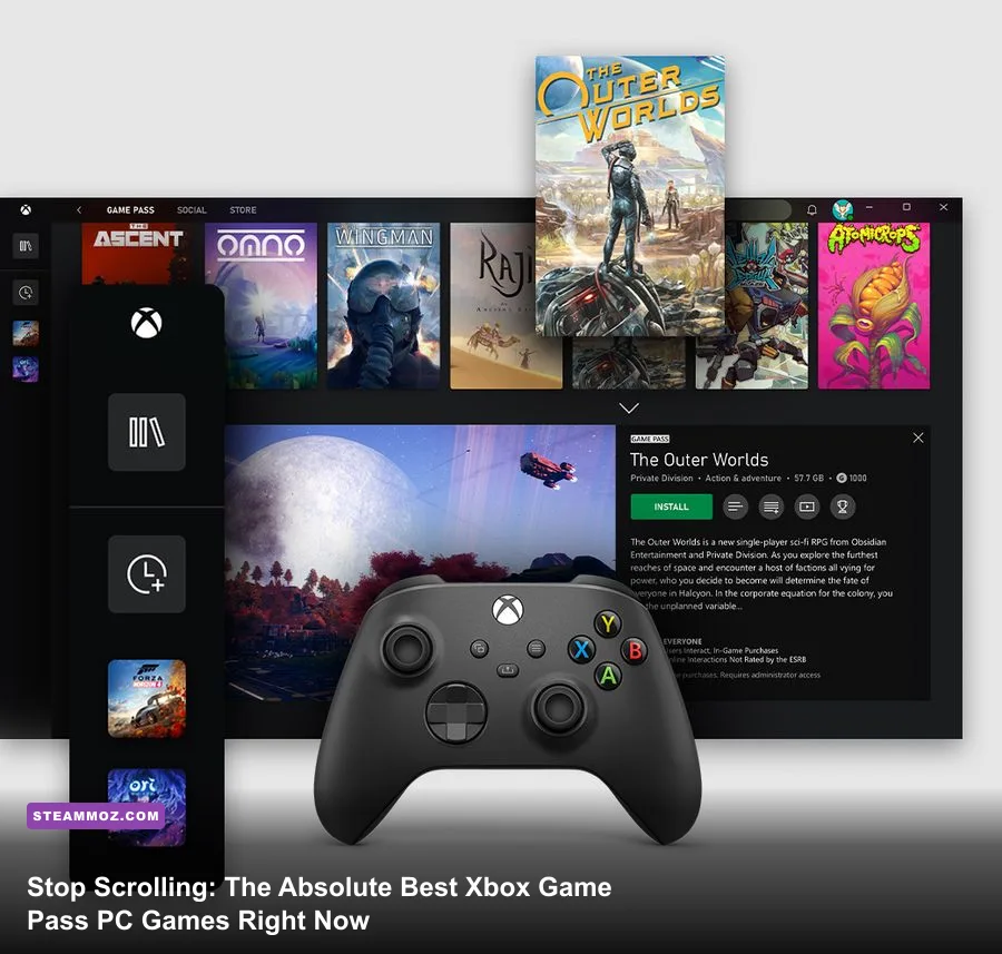 Xbox Game Pass PC app interface displaying game catalog