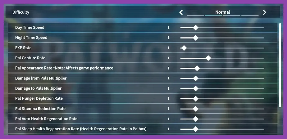 Palworld in-game graphics settings menu showing advanced options
