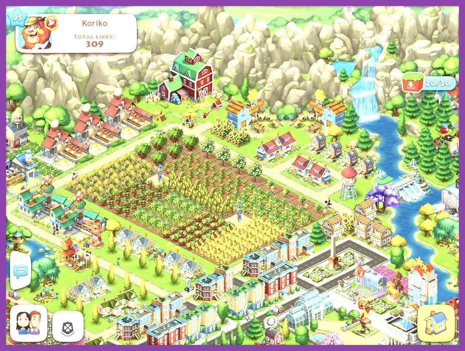Township game combining agriculture and urban management