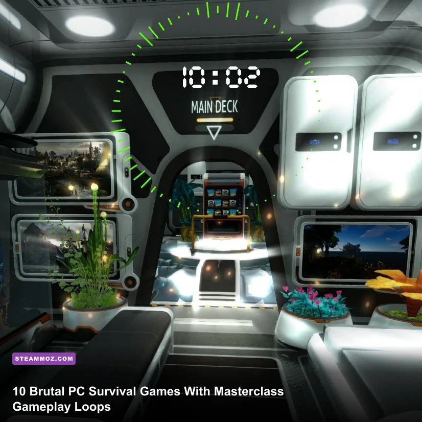 Player piloting a Cyclops submarine through deep alien waters in Subnautica