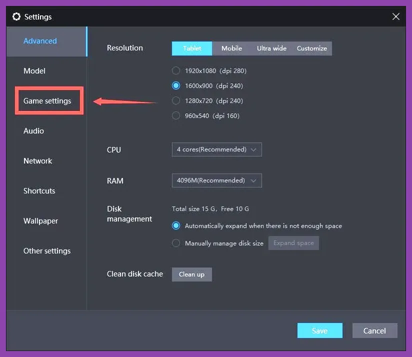 Fate Grand Order in-game configuration and graphics options