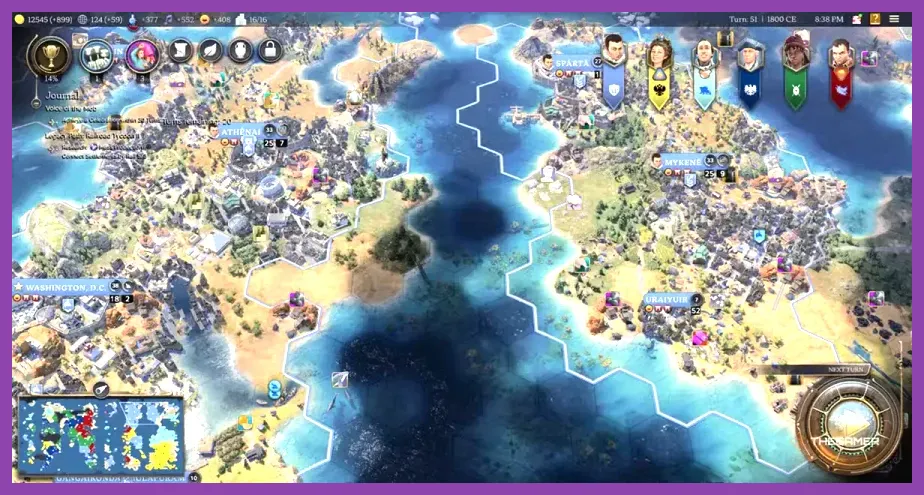 Civilization 7 tactical view showing simplified terrain rendering