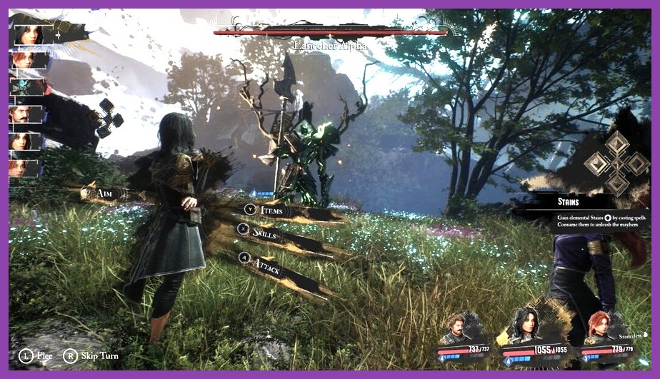 Clair Obscur Expedition 33 dynamic real-time turn-based combat scene