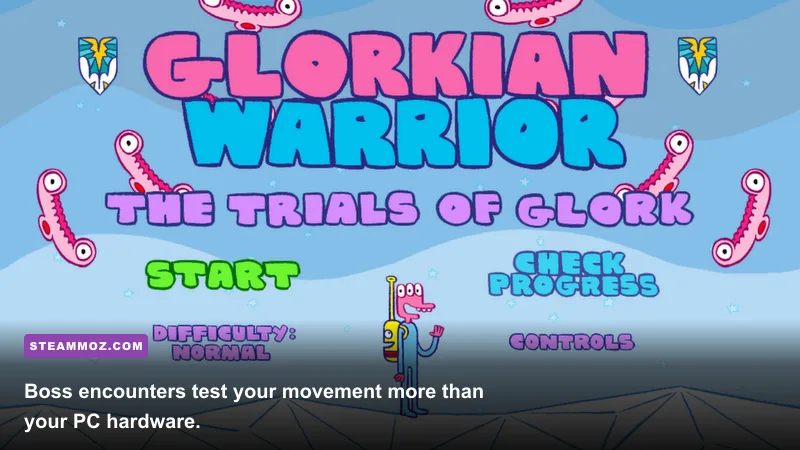 Glorkian Warrior The Trials of Glork boss fight against alien enemy