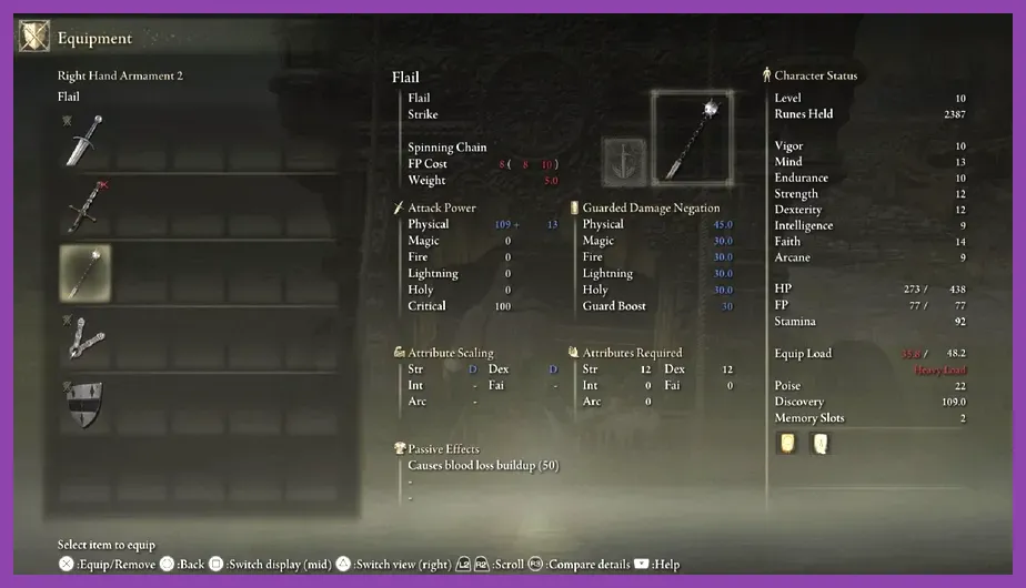 Lords of the Fallen starting class weapons including swords, hammers, flails, and bows