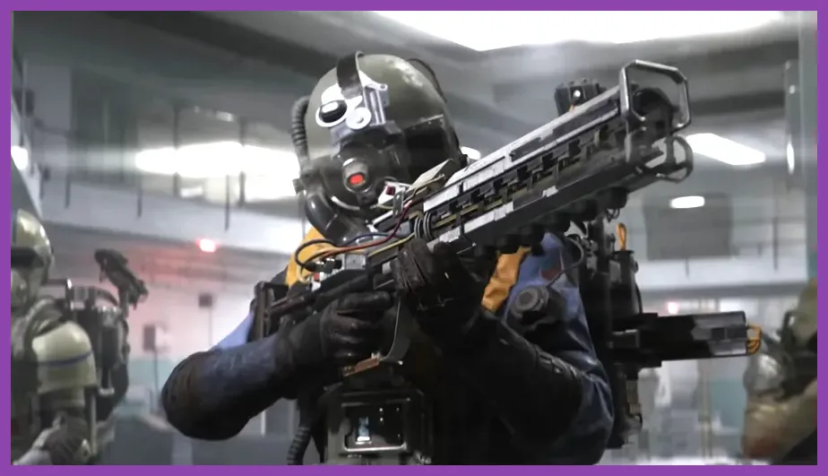 Heavy Breaker build wielding heavy machine gun behind deployable cover in ARC Raiders