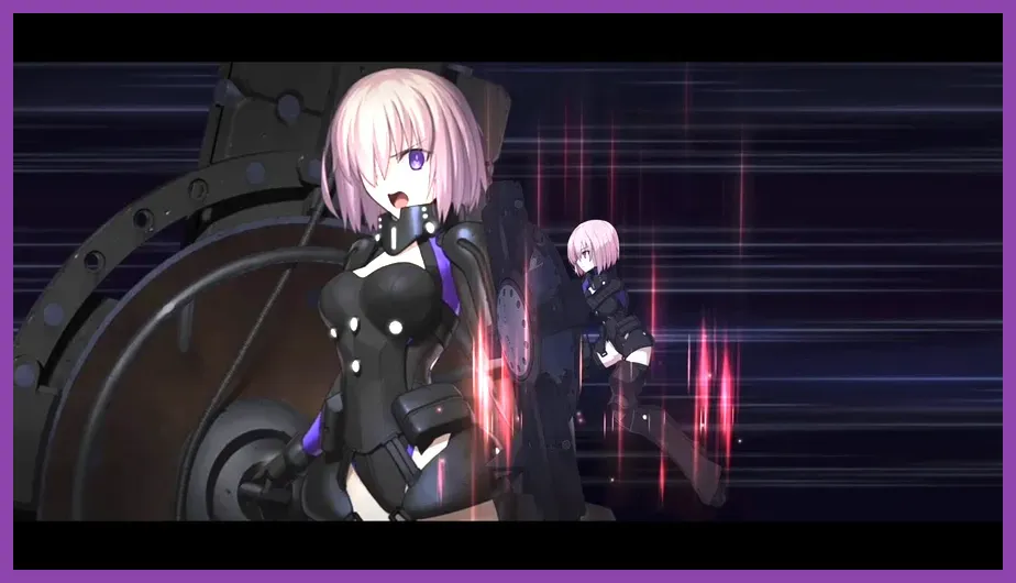 Mash Kyrielight defending in Fate Grand Order
